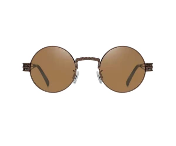 Runde Steampunk Solbriller Sirkel Briller Metallramme 100%