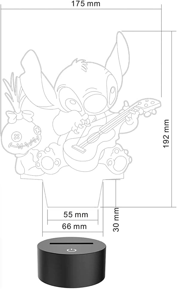 3D Illusjonslampe Anime Nattlys for Gutter, Barnerom