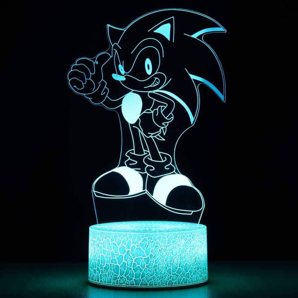 3D Illusion Sonic The Hedgehog Natlampe, 16 Farveskift