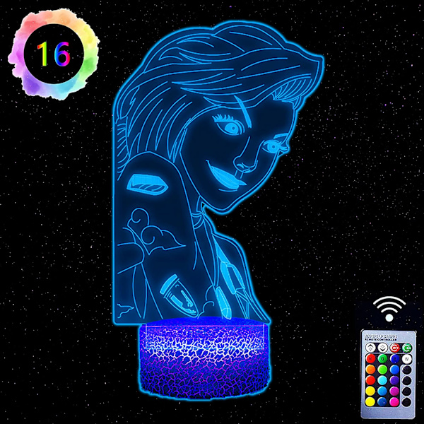 3D Lampe Jinx Arcane Leke for Jenter Nattlys for Barn 16 Farger Skift Dekor Lampe
