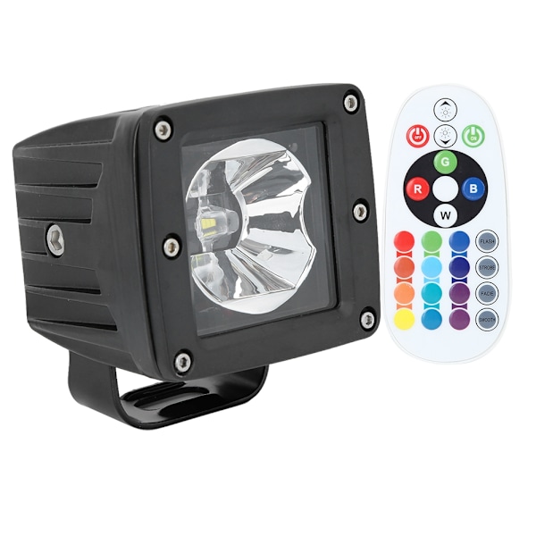 LED-lys Fjernkontroll Kvadratisk Lampe 10-30V Støtsikker Vanntett IP67