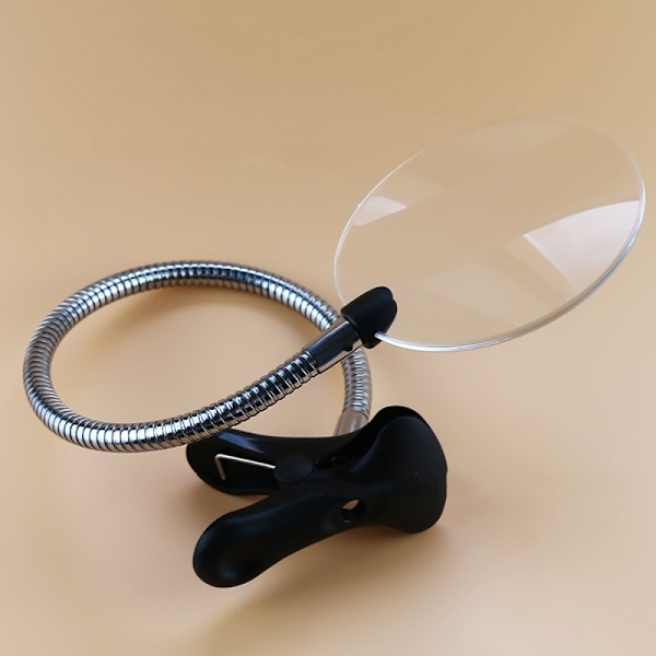 Fleksibel kabel halsklemme fjederklemme på bogforstørrelsesglas 2X G