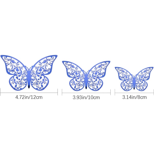 24st 3D Butterfly Väggdekaler 3 storlekar Butterfly