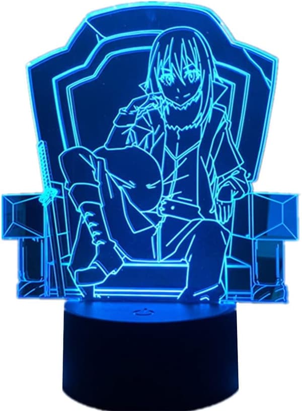 3D LED nattlysfigur egnet for soveromsdekorasjon bordlampe (Rimuru Tempest)