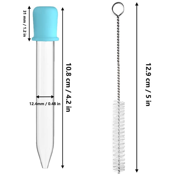 20-styks 5 ml mini-væskedråbesæt, fleksibel spids til medicinhåndværk slikfremstilling, assorterede lyse farver 20PCS