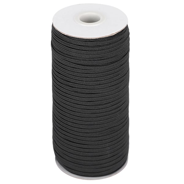 Elastiskt band DIY rem rep Hög elasticitet Klädsömnad Broderi Tillbehör 180M Svart