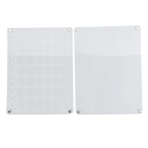 2 st magnetiska akrylkalendrar för kylskåp 16x12in Tidsstyrning Kylskåp Månatlig whiteboard för planering