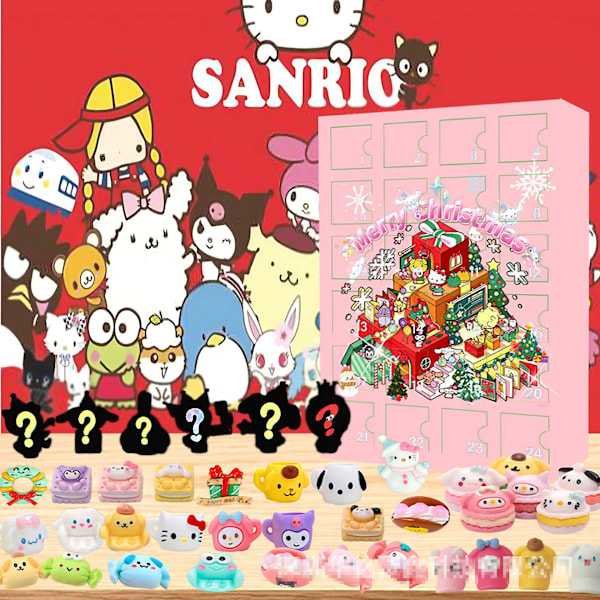 2024 Ny Julkalender Sanrio HelloKitty Kalender Blind Box, 24 Dagar Julnedräkningspresent, Julkalender Överraskningspresent för Barn