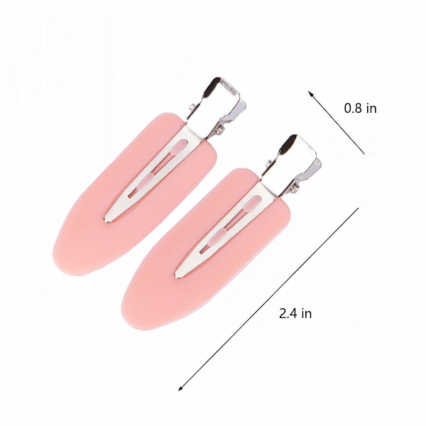 6 stk. hårklemmer uten bøy, ingen brette hårklemme for frisering, sminkeklemmer for kvinner og jenter Black&Pink&White