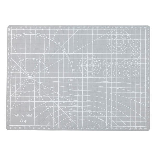 A4 rutnät PVC skärmatta Självläkande papper Läder Tyg Skärbräda (Grå)