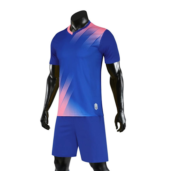 Andningsbara fotbollströjor för män och barn, träningsdräkter, löpset, snabbtorkande joggingkläder, fotbollssportkläder Blue XS