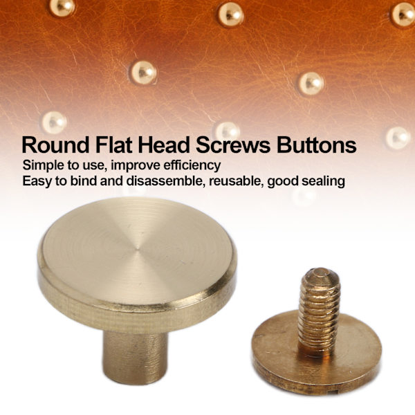 10 sett bokbinderskrue, enkel å binde, demontere, robust DIY-bokbinderskruer for skinnhåndverk, 13x18mm