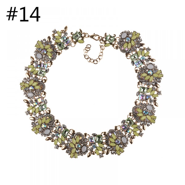 Kristall Rhinestone Statement Halsband, Vintage Chunky Kedja