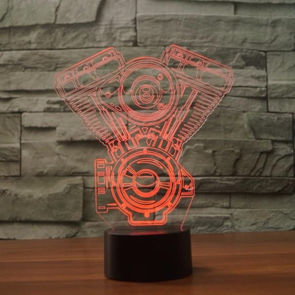 3D Motorcykel Natlampe 7 Farveskift LED Bordlampe