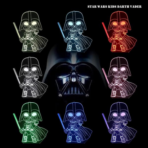 3D Illusjon Star Wars Nattlys, 4 Mønstre med Tidsfunksjon