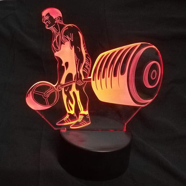3D Illusjon Nattlys Vektløfting 3D Nattlys 7 Farger