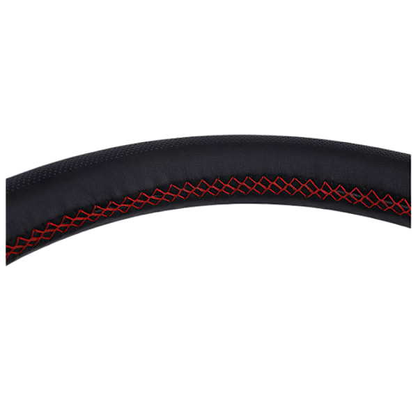 Läderhjulskåpa för lastbilar och bussar, andningsbar och halkfri design, mjuk och bekväm（Läder svart röd linje full hål）45cm
