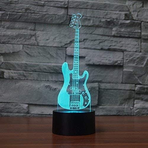 3D Elektrisk Gitarr Nattlampa Bas Not Bordlampa De