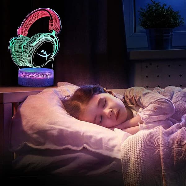 Headset Illusionslampe 3D Natlys Optisk Inspiration Cre