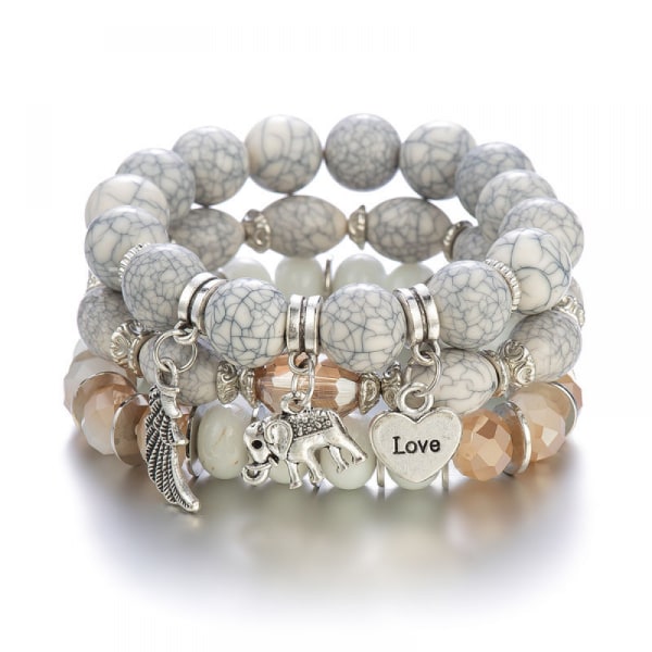 1PCS Bohemian Stackable Bead Bracelets, Multilayered Stretch
