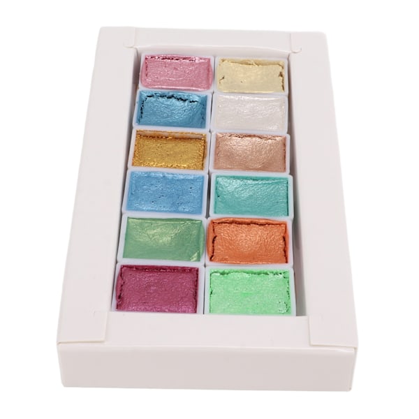 Glitter Vattenfärg Fast Förpackning Metall Macaron Färg Konstmålning Pärlemor Vattenfärg