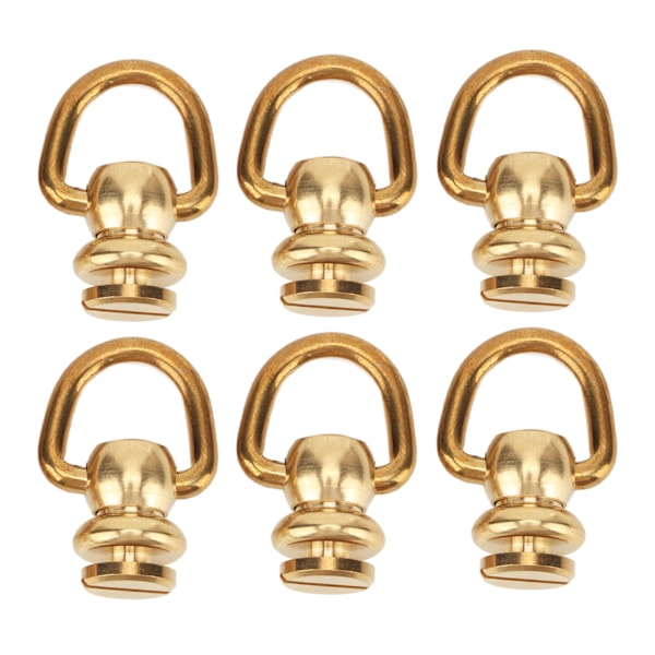 12 sett D-ring nagleskrue gull messing metallbelegg D-ring nagler for DIY skinn lommebok stropp sko dekorasjon L