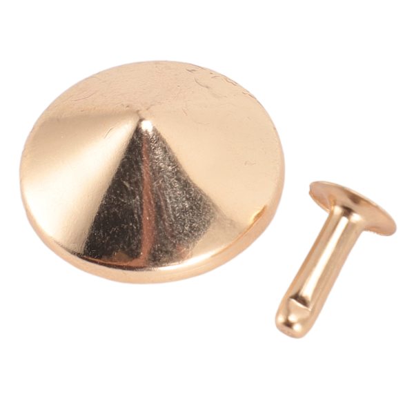 100 set svampnitar nitar dubb 22mm DIY järnkon spikar och nitar svampspets huvudnit nitar dubb för reparation av väskor skor guld