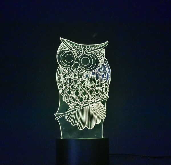 3D Nattlampe Optisk Illusjon Nattlys, Berørings LED Bord D