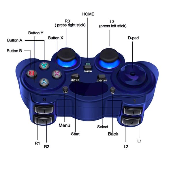 USB 2.4G trådløs kontroller, spillkontroller gamepad for MICRO