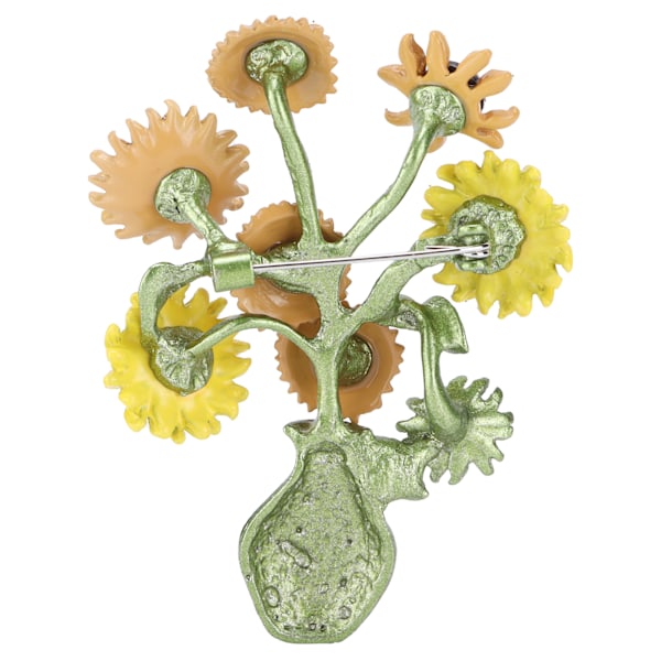 Solsikke Brosche Reversnål Plante Vase Blomst Enkle Broscher Tilbehør til Kvinder