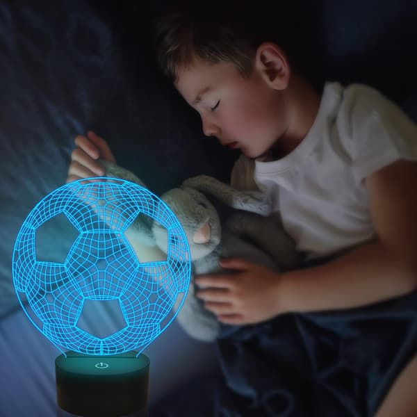 Fodbold Natlys til Børn, Attivolife 3D Optisk Illusion Fodbold Lampe