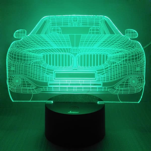 Cool Car 3D Natlys LED Illusion Lampe Sengelampe Bordlampe