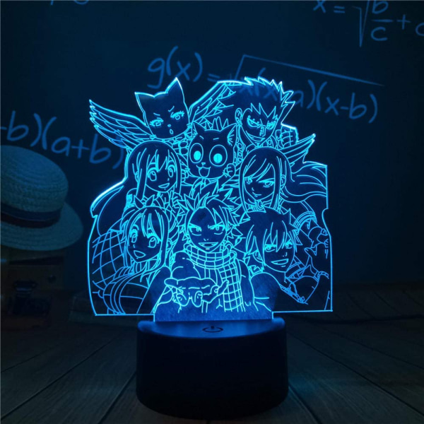 3D led lampa Nattljus för barn Anime Fairy Tail Team 3D La