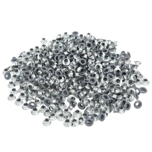 500 st Öglett Grommet Färg Rund Kant Fint Utövande Bra Seghet Metall Öglor för Skor KläderGrå