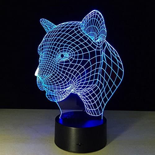 Gepard Leopard 3D Ljus Deko LED Bordslampa USB Laddning Sovrum