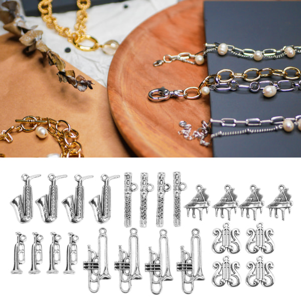 24st DIY-hängen Tillbehör Utsökt design Liten musikalisk form Legering Smycketillbehör för Make-armband