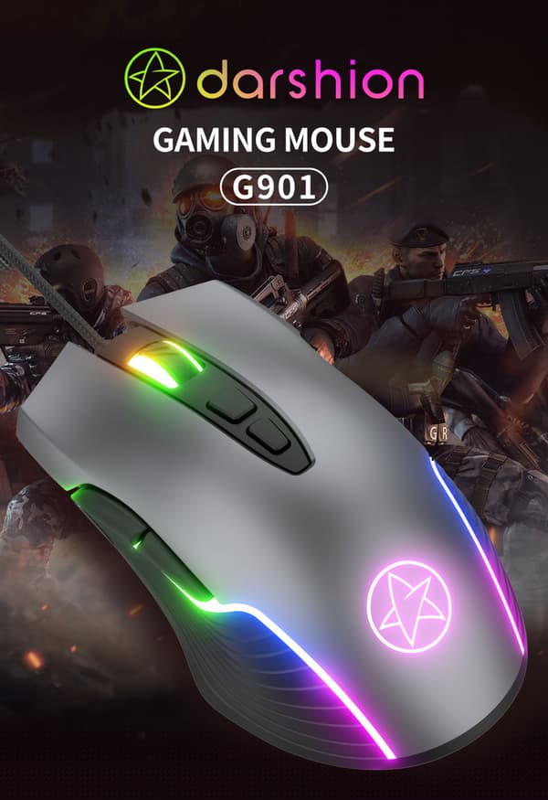 G901RGB Gamingmus Kablet Programmerbar Ergonomisk USB-mus