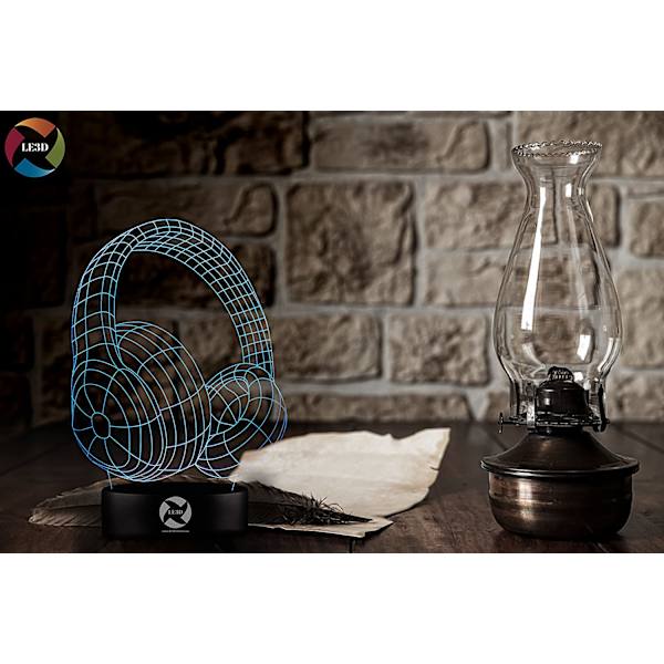 3D Optisk Illusions Natlampe - 7 LED Farveskiftende Lampe