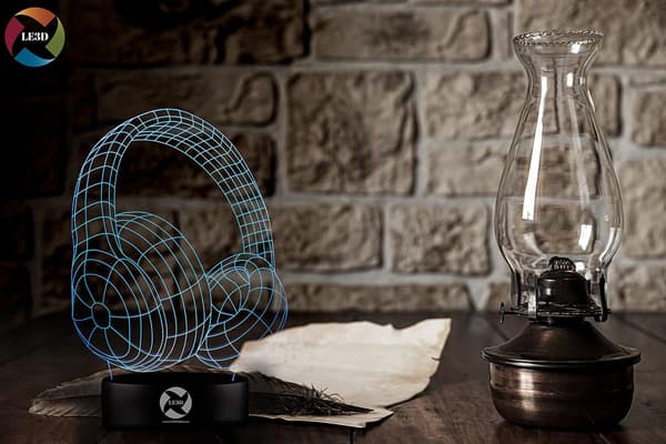 3D Optisk Illusjon Nattlys - 7 LED Fargeskiftende Lampe