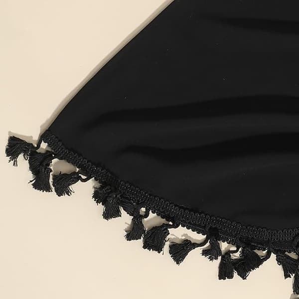 Stor Chiffong Strandkjol med Fransar för Kvinnor, 2-pack 2 pieces, black