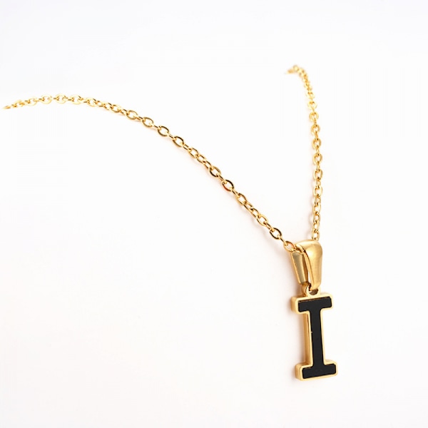 18k Guldpläterat Halsband med Bokstav, Rostfritt Stål Initial A-Z