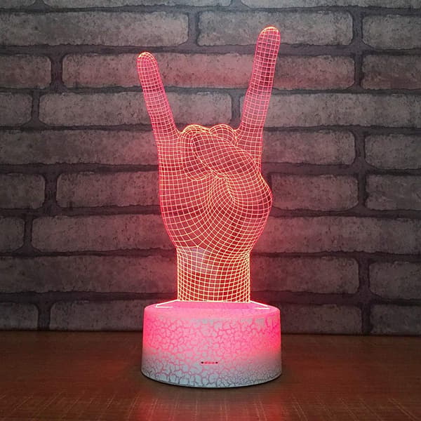 3D Kærlighedshjerte Natlampe Illusion Natlampe 7 Farver