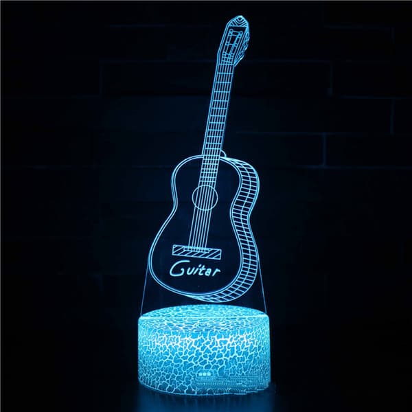 Gitar Nattlys Bordlampe LED Personlig Navn Gravert
