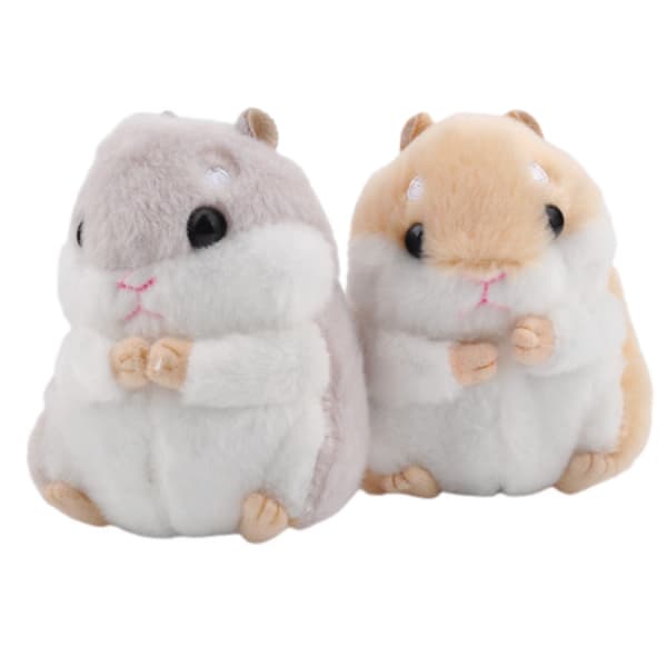 Sett med 2 søte hamsterplysj-nøkkelringer, utstoppede dyr 2 Pcs
