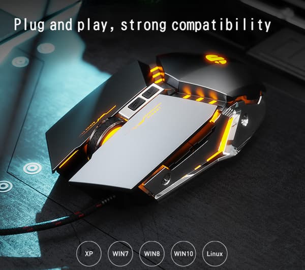 pw2 mekanisk gaming mus kablet computer gaming lysende m