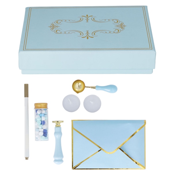 Vaxstämpelset Retro DIY Craft Stamp Hand Account Kuvert Eldfärg Tätningsvax Kit Present Dekoration