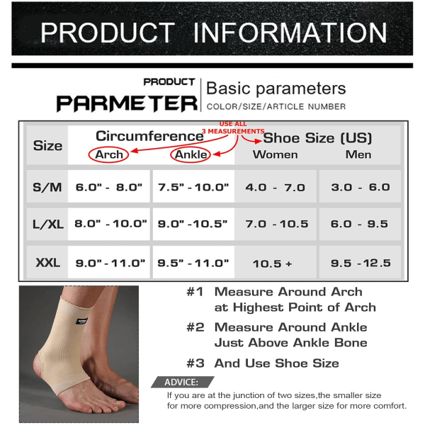 Ankelstøtte Kompressionsærme (2 PAK), Åndbar Ankelstøtte Til Mænd Kvinder, Ankel Kompressionsstrømpe Til Hævelse, Plantar Fasciitis, Forstuvning Nude XLarge 2 PACK