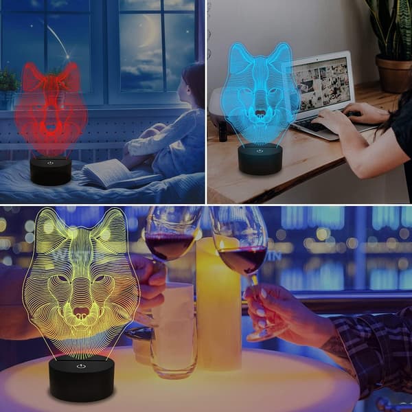 3D Ulv Natlampe, Optisk Illusionslampe til Boligindretning &