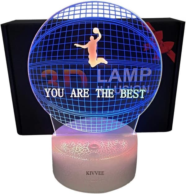 Basketball 3D Nattlys Illusjonslampe Visuell Bordlampe Dy