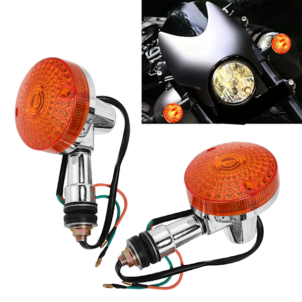 2 stk. Universelle 12V Motorcykel Blinklys Indikatorlys Blinkende Lampe